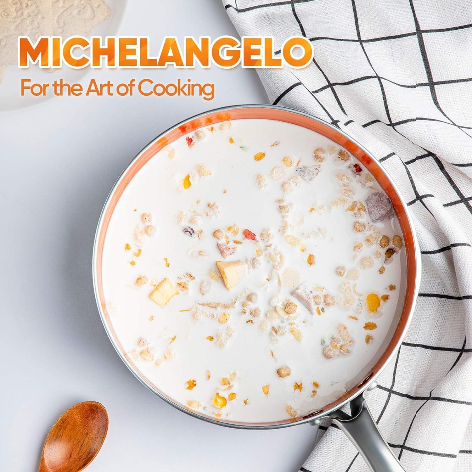 image:imageMICHELANGELO 4 Quart Saucepan with Lid Ultra Nonstick Sauce Pan with Ceramic Coating 4 Qt Non Stick Pot Induction Compatible Copper4 Quarts