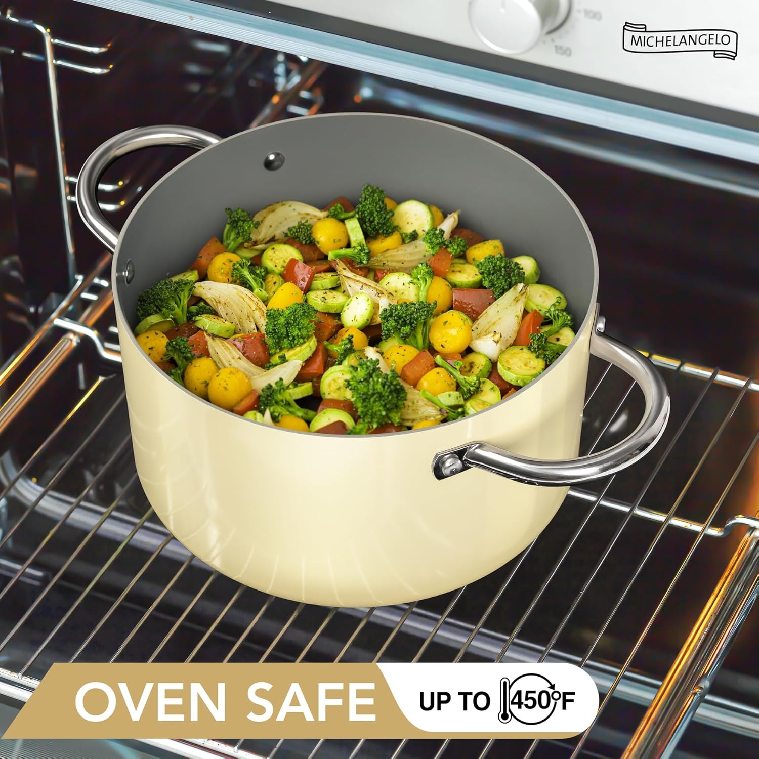 image:imageMICHELANGELO 6 QT Ceramic Stock Pot with Lid Nonstick Stockpot with Glass Lid Induction Cooking Pot for Soups Stews Oven Safe 6QT PurpleBeige