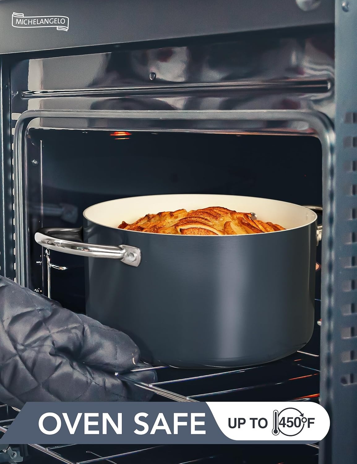 image:imageMICHELANGELO 6 QT Ceramic Stock Pot with Lid Nonstick Stockpot with Glass Lid Induction Cooking Pot for Soups Stews Oven Safe 6QT PurplePurple