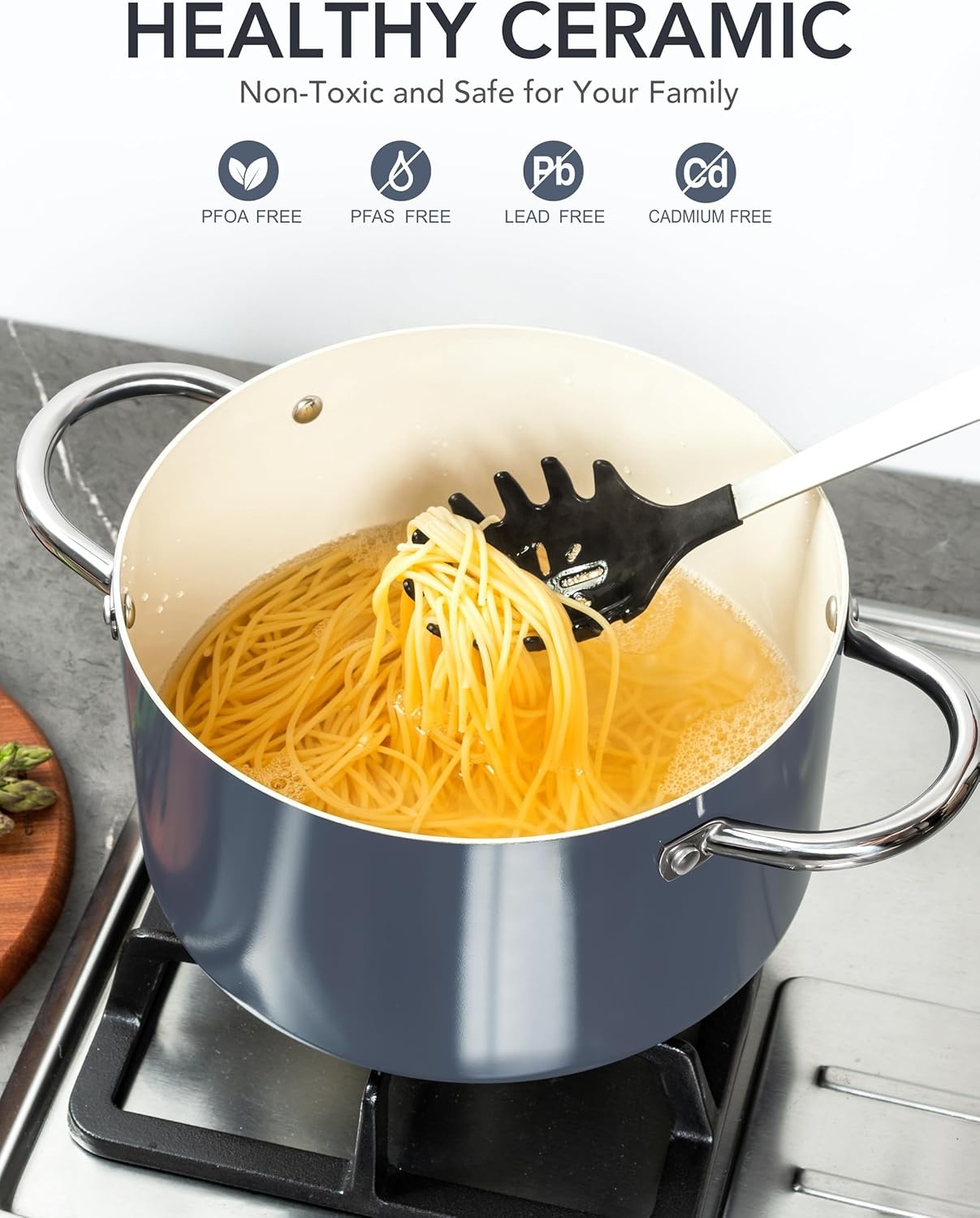 image:imageMICHELANGELO 6 QT Ceramic Stock Pot with Lid Nonstick Stockpot with Glass Lid Induction Cooking Pot for Soups Stews Oven Safe 6QT PurplePurple