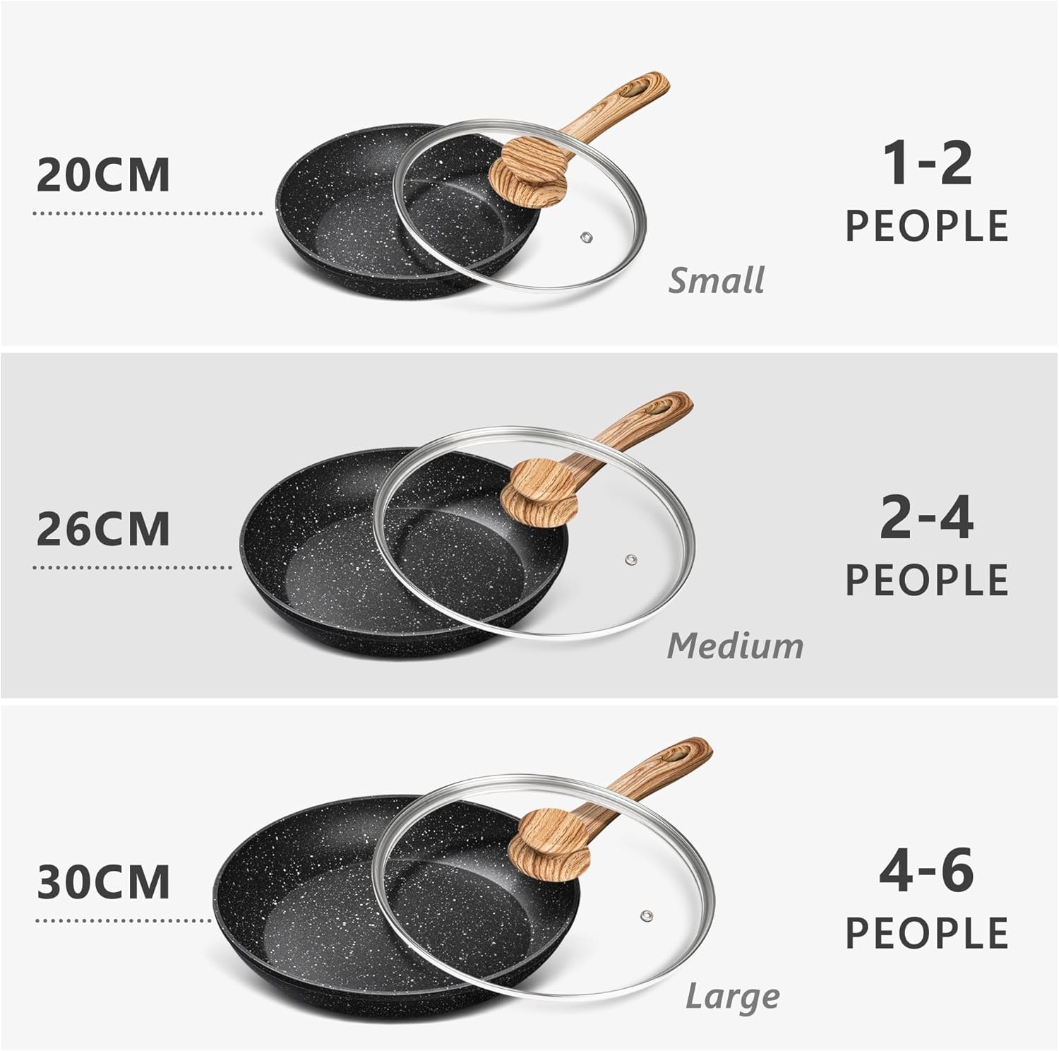image:imageMICHELANGELO Small Frying Pan Nonstick 6 Inch Single Egg Frying Pan Mini Skillet with StayCool Handle NonToxic Omelette Pan BlackBlack Granite