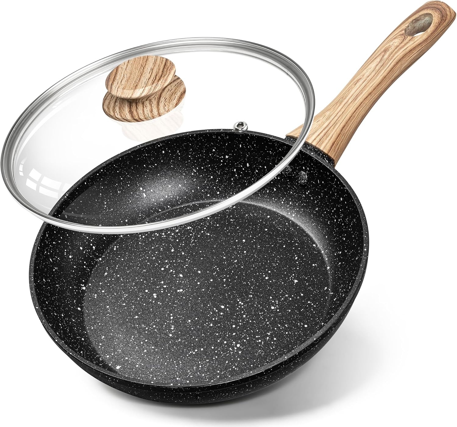 image:imageMICHELANGELO Small Frying Pan Nonstick 6 Inch Single Egg Frying Pan Mini Skillet with StayCool Handle NonToxic Omelette Pan BlackBlack Granite