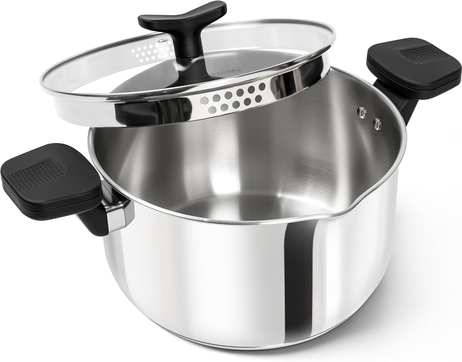image:imageMICHELANGELO Stainless Steel Pasta Pot with Strainer Lid Pasta Cooker 6 Quart Induction Pot for All Cooktops 6 Qt Spaghetti Pots with Strainer Lid6 Quart