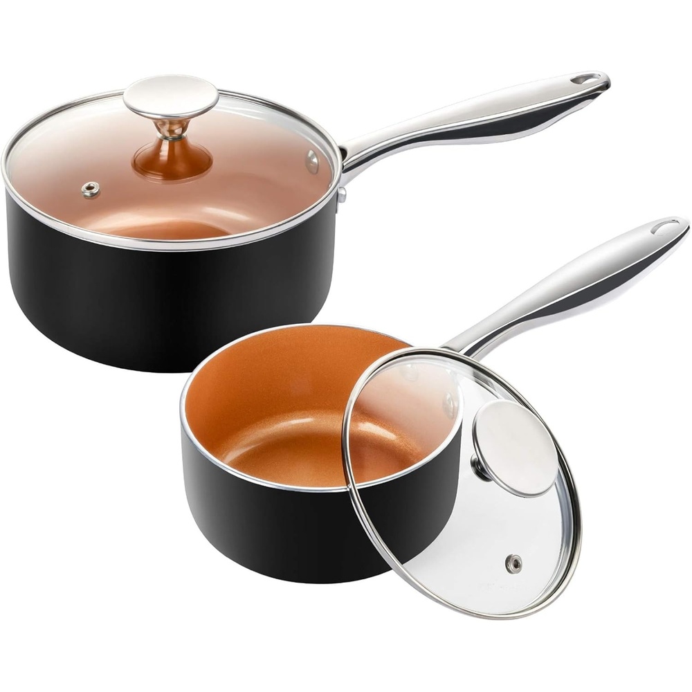 image:imageMICHELANGELO 4 Quart Saucepan with Lid Ultra Nonstick Sauce Pan with Ceramic Coating 4 Qt Non Stick Pot Induction Compatible Copper12 Quarts