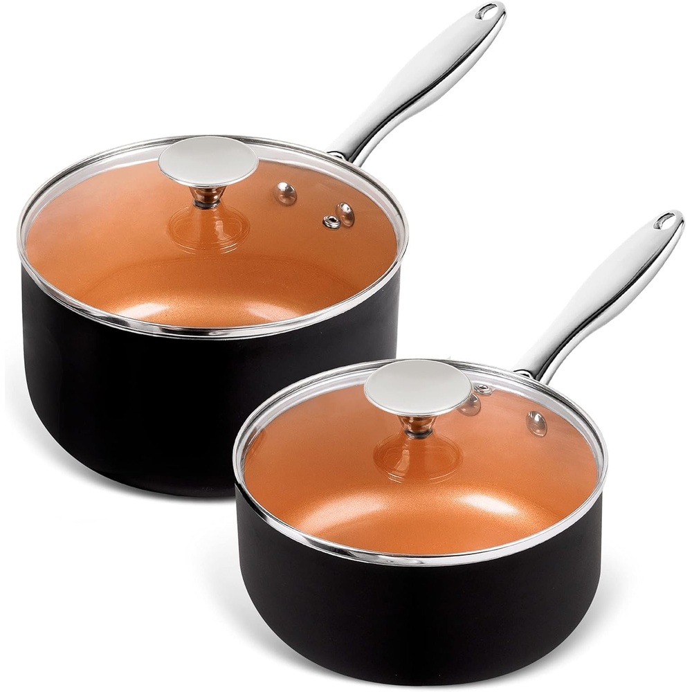image:imageMICHELANGELO 4 Quart Saucepan with Lid Ultra Nonstick Sauce Pan with Ceramic Coating 4 Qt Non Stick Pot Induction Compatible Copper23 Quarts