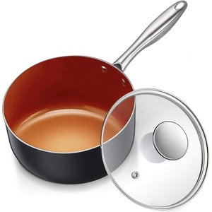 image:imageMICHELANGELO 4 Quart Saucepan with Lid  Ultra Nonstick Sauce Pan with Ceramic Coating 4 Qt Non Stick Pot Induction Compatible Copper2 Quarts