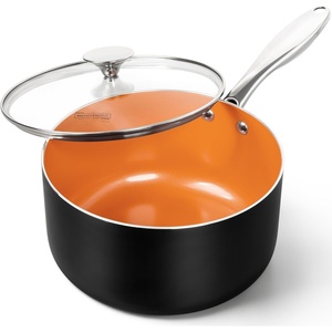image:imageMICHELANGELO 4 Quart Saucepan with Lid  Ultra Nonstick Sauce Pan with Ceramic Coating 4 Qt Non Stick Pot Induction Compatible Copper4 Quarts