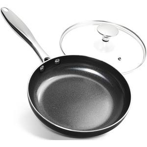 image:imageMICHELANGELO Ceramic Frying Pan  10 Inch Frying Pan Nonstick with Lid NonToxic Skillet with Stainless Steel Handle Nonstick Skillet BlackBlack