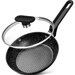 image:imageMICHELANGELO Frying Pan with Lid Nonstick Small Frying Pan 8 Inch with NonToxic Coatings Nonstick Frying Pan with Lid Granite Frying Pan Nonstick Pan 8 Inch Omelet PanBlack