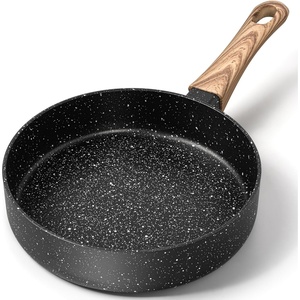 image:imageMICHELANGELO Small Frying Pan Nonstick  6 Inch Single Egg Frying Pan Mini Skillet with StayCool Handle NonToxic Omelette Pan BlackBlack Granite