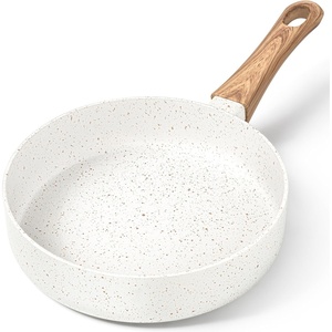 image:imageMICHELANGELO Small Frying Pan Nonstick  6 Inch Single Egg Frying Pan Mini Skillet with StayCool Handle NonToxic Omelette Pan BlackWhite Granite