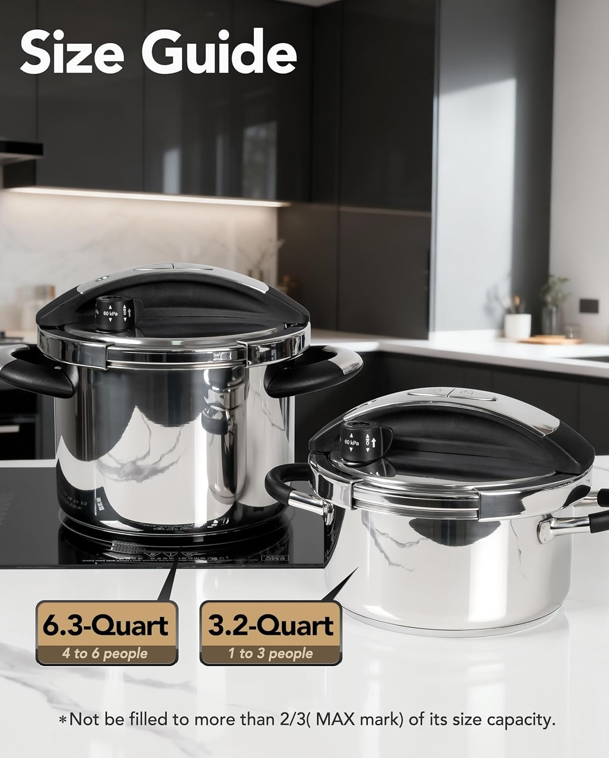 image:imageMICHELANGELO Stainless Steel Pressure Cooker 3L32 Quarts