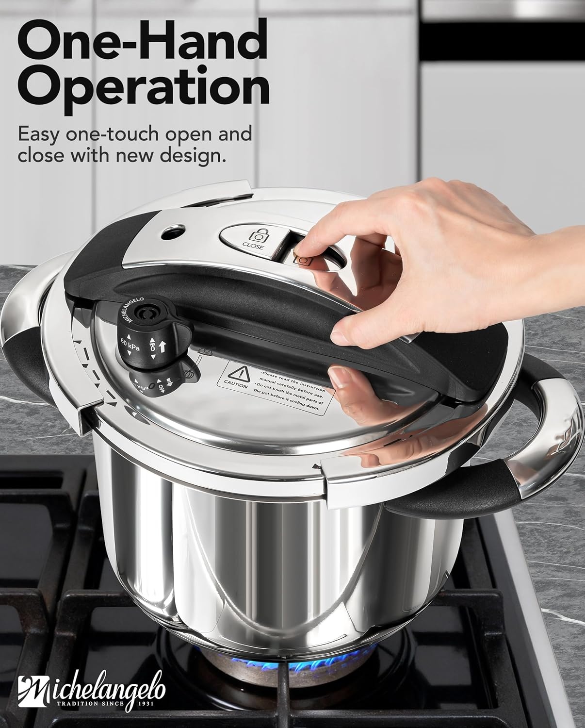 image:imageMICHELANGELO Stainless Steel Pressure Cooker 3L32 Quarts