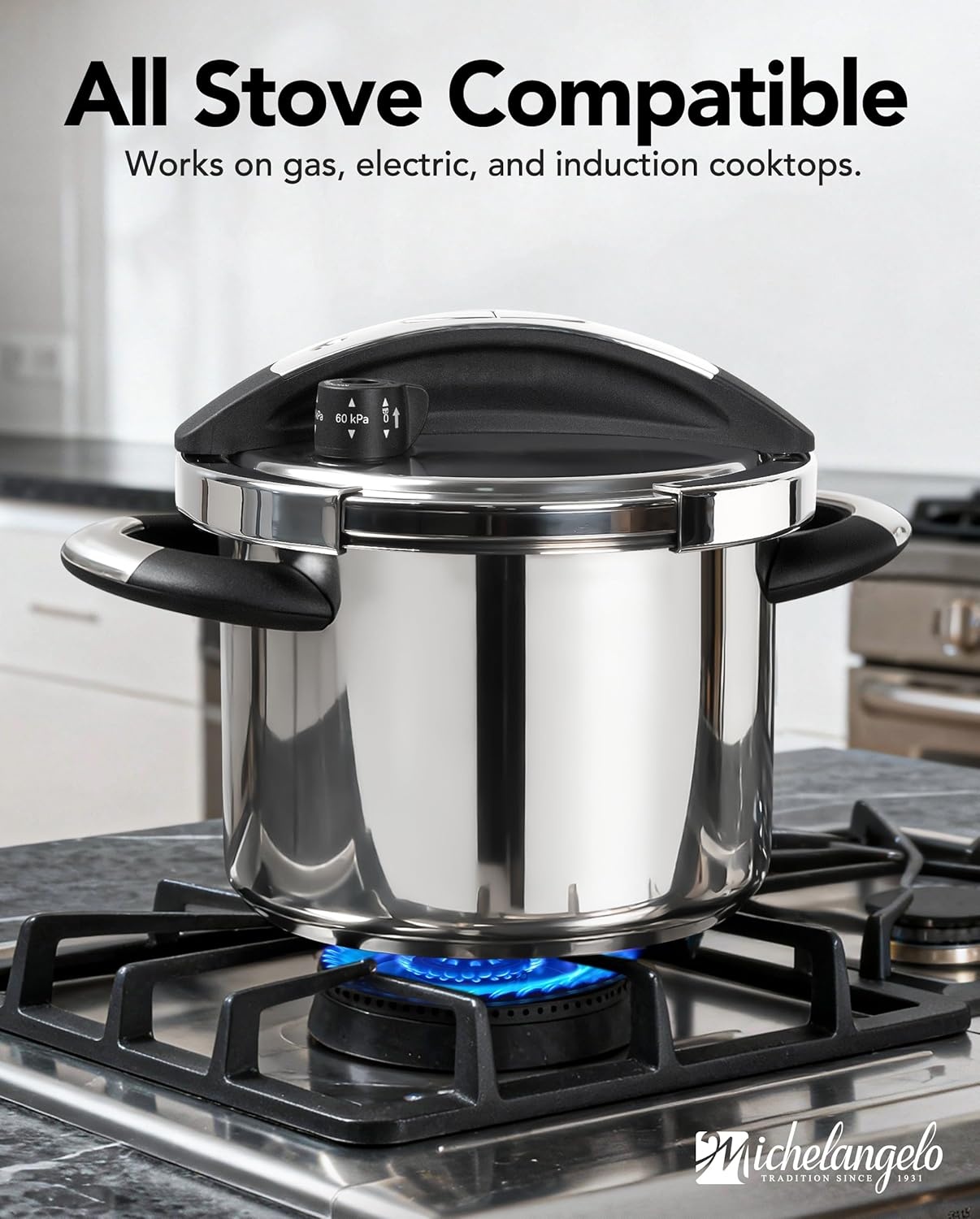 image:imageMICHELANGELO Stainless Steel Pressure Cooker 3L32 Quarts