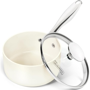image:imageMICHELANGELO 4 Quart Saucepan with Lid Nonstick Ceramic Sauce Pan with Stainless Steel Handle 4 Qt Saucepan with Lid Induction Compatible Oven Safe BlueWhite