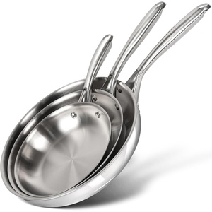 image:imageMICHELANGELO TriPly Stainless Steel Frying Pan Set 8 95 11 Skillets Full Clad Stainless Steel Pans for Even Heating Durable Cooking Pan Set for Home Chefs amp Everyday Cooking
