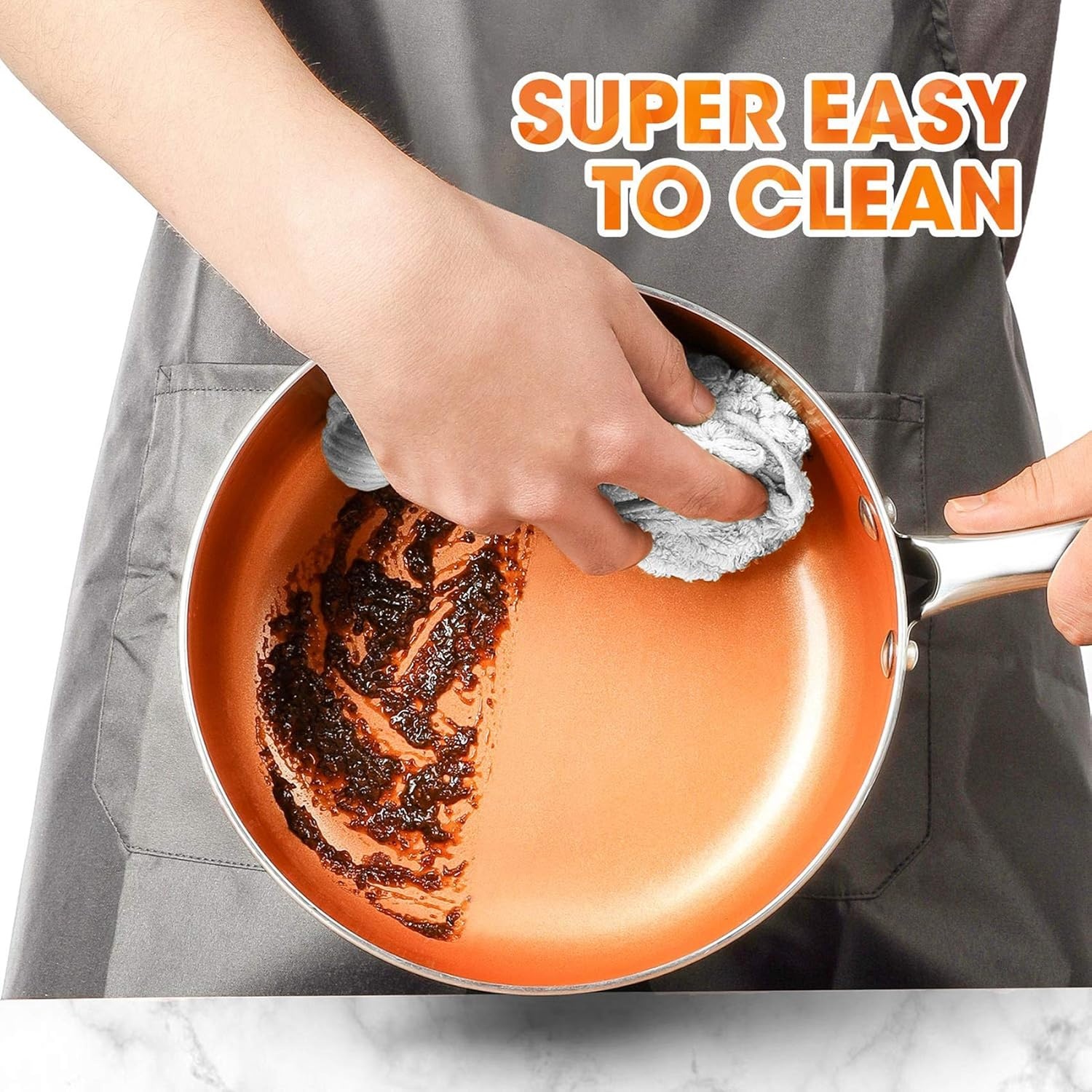 image:imageMICHELANGELO 1Qt amp 2Qt Saucepan with Lids 10 Inch Frying Pan Ceramic Nonstick Pan Set with Lid Small Nonstick Coppper Pan with Lid and Copper Pot and Pan