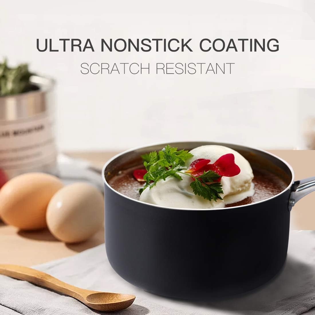 image:imageMICHELANGELO 2 Quart 3 Quart Saucepan Set with Lid Ultra Nonstick Coppper Sauce Pan with Lid Small Pot with Lid Ceramic Nonstick Saucepan Set Small Sauce Pot Copper Pot Ceramic Sauce Pan Set