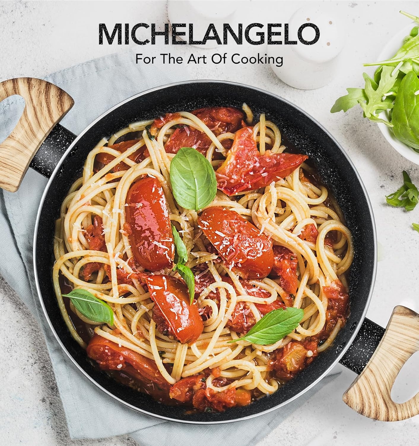 image:imageMICHELANGELO 8 Quart Stock Pot with Lid Nonstick Cooking Pots 8 Qt Soup Pot with Lid Induction Pots for Cooking Stockpot with Healthy Coating WhiteBlack