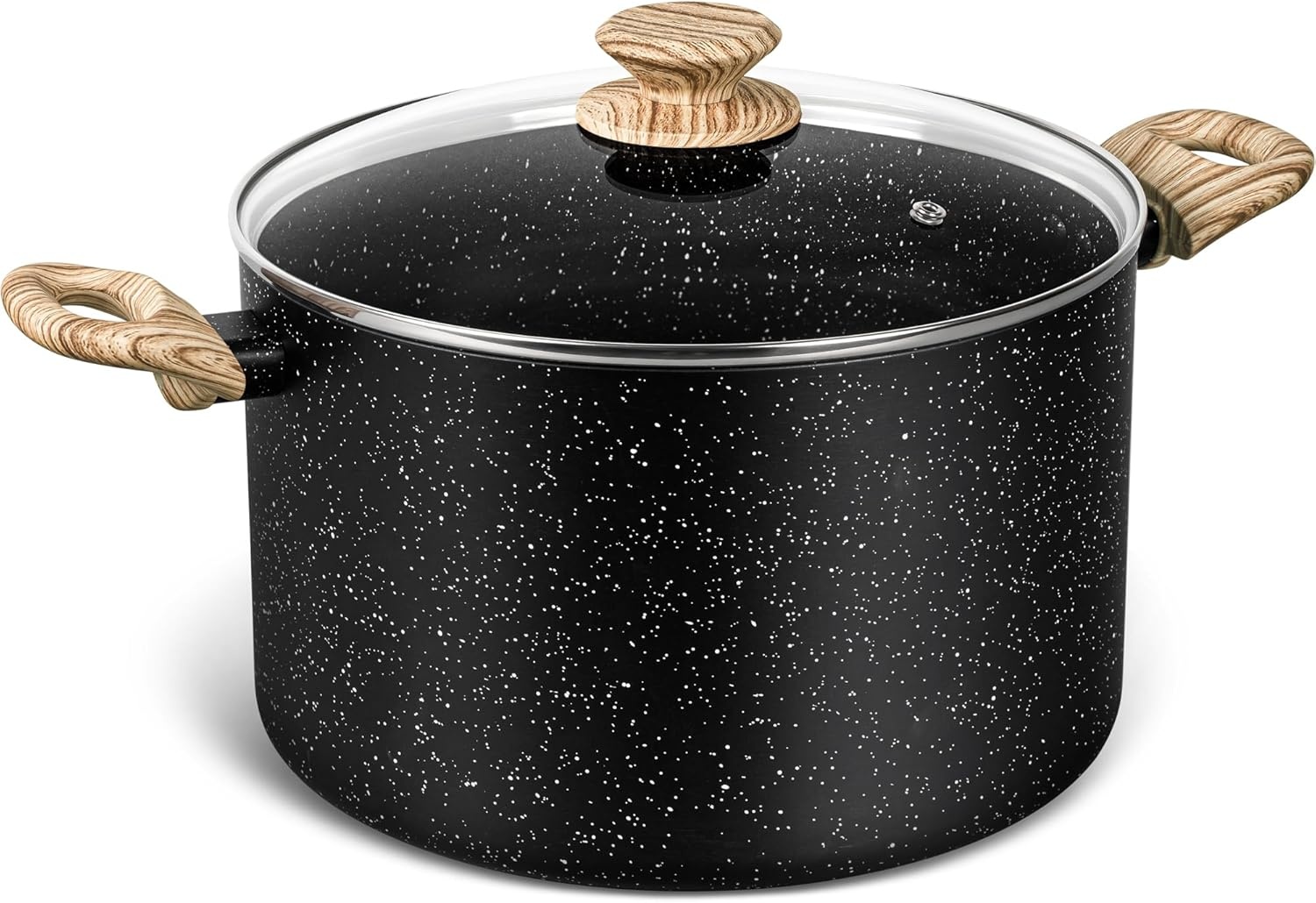 image:imageMICHELANGELO 8 Quart Stock Pot with Lid Nonstick Cooking Pots 8 Qt Soup Pot with Lid Induction Pots for Cooking Stockpot with Healthy Coating WhiteBlack