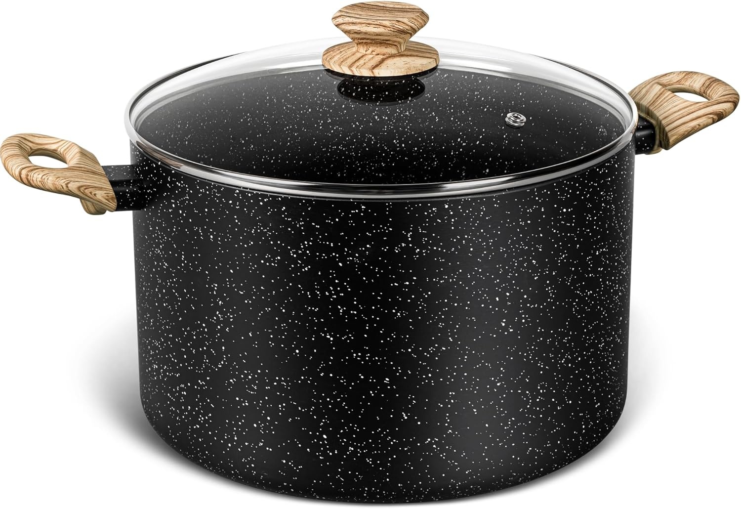 image:imageMICHELANGELO 8 Quart Stock Pot with Lid Nonstick Cooking Pots 8 Qt Soup Pot with Lid Induction Pots for Cooking Stockpot with Healthy Coating WhiteBlack