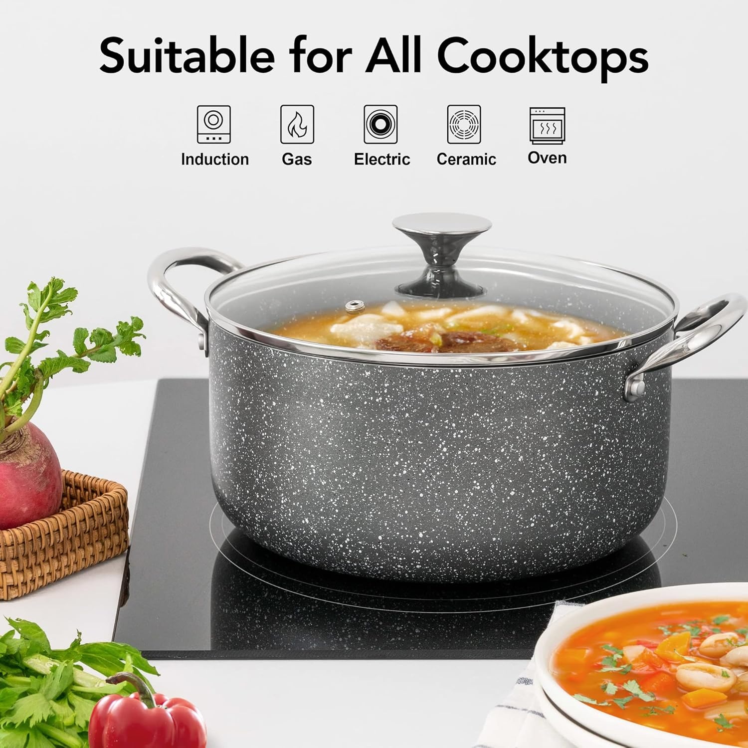 image:imageMICHELANGELO 8 Quart Stock Pot with Lid Nonstick Cooking Pots 8 Qt Soup Pot with Lid Induction Pots for Cooking Stockpot with Healthy Coating WhiteStainlessGray