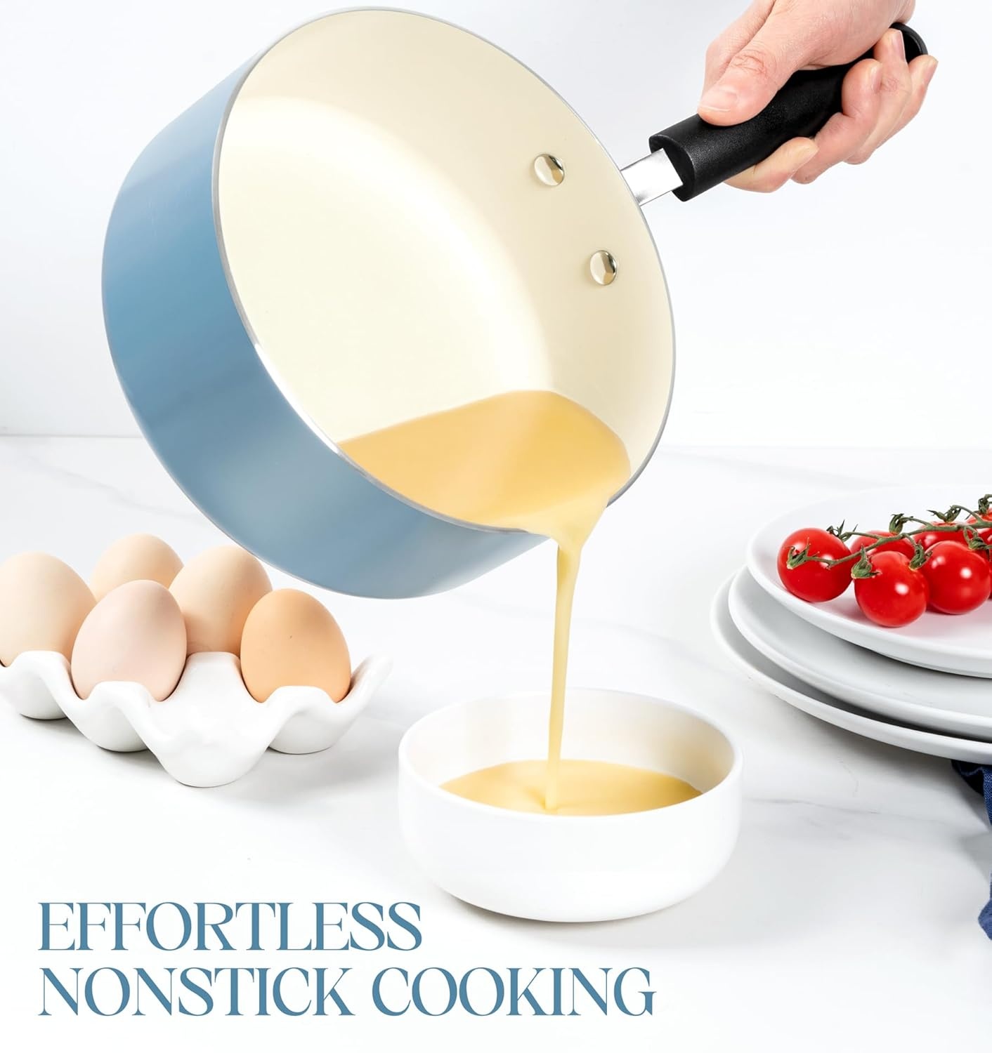 image:imageMICHELANGELO Nonstick Sauce Pan with Lid 1QT 2QT amp 3QT Ceramic Saucepan Set Copper Sauce pans NonToxic Saucepan Multipurpose Cooking Pots Set For Home Kitchen Compatible inductionBlue