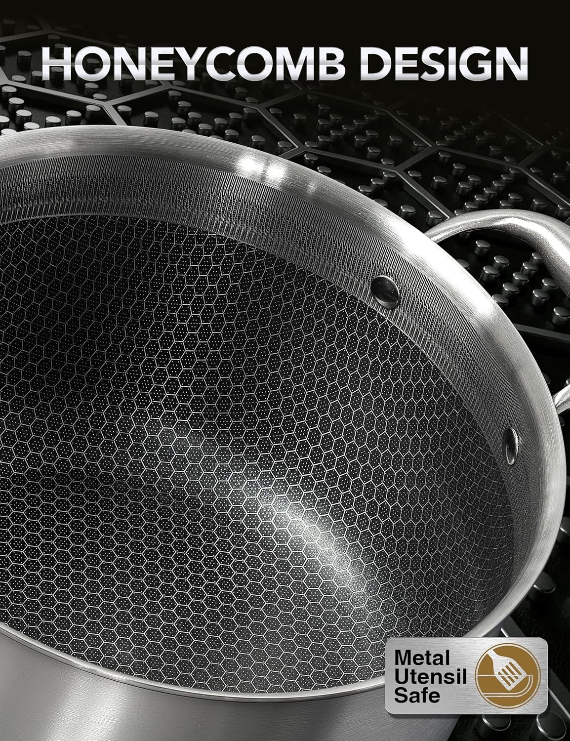 image:imageMICHELANGELO Triply Stainless Steel Stock Pot 8Quart Stockpot with Lid Triply Stainless Steel Saute Pan Deep Frying Pan with Lid