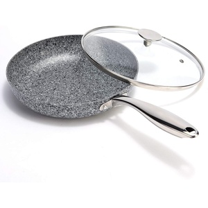 image:imageMICHELANGELO 10 Inch Granite Frying Pan with Lid Nonstick Stone Frying Pan Granite Rock Pan  Grey