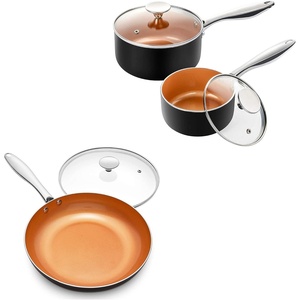 image:imageMICHELANGELO 1Qt amp 2Qt Saucepan with Lids 12 Inch Frying Pan Ceramic Nonstick Pan Set with Lid Small Nonstick Coppper Pan with Lid and Copper Pot and Pan