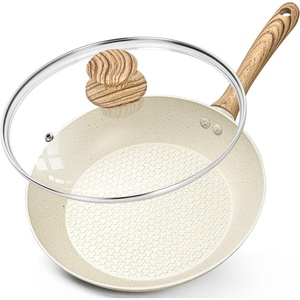 image:imageMICHELANGELO Frying Pan with Lid 10 Inch Frying Pan with Nonstick Granite Coatings Nonstick Frying Pans Healthy amp NonToxic Skillet Granite Frying Pans 10 Inch Induction CompatibleWhite Granite