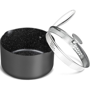 image:imageMICHELANGELO Hard Anodized Saucepan Set with Lids Nonstick Saucepan with Pour Spouts amp Strainer Lid for Easy Pour Granite Derived Coating Sauce Pot Set  15QT amp 2QT amp3QT Induction Sauce Pans3 Quarts
