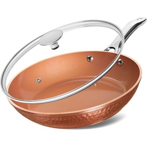 image:imageMICHELANGELO Nonstick Frying Pan with Lid Hammered Copper Nonstick Pan 10 Inch Frying Pan Nonstick Skillet Induction Compatible  Nonstick Fry Pan 10 Inch10 Inch