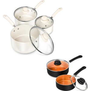 image:imageMICHELANGELO Sauce Pan Set 1 Quart amp 2 Quart Nonstick Ceramic Saucepan Set 1 QTamp 2QT amp3QT