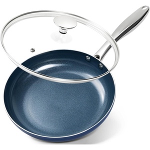 image:imageMICHELANGELO Small Frying Pan  8 Inch Nonstick Frying Pan with Lid NonToxic Omelette Pan with Stainless Handle Nonstick Skillet BlueCeramic10 Inch