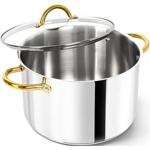 image:imageMICHELANGELO Stainless Steel Pots  6 Qt Induction Pot with Lid 1810 Stainless Steel Stock Pot Non Toxic Cooking Pot Oven amp Dishwasher Safe10 Quart