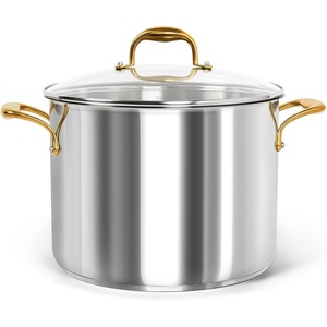 image:imageMICHELANGELO Stainless Steel Pots  6 Qt Induction Pot with Lid 1810 Stainless Steel Stock Pot Non Toxic Cooking Pot Oven amp Dishwasher Safe12 Quart