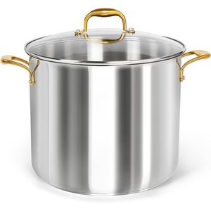 image:imageMICHELANGELO Stainless Steel Pots  6 Qt Induction Pot with Lid 1810 Stainless Steel Stock Pot Non Toxic Cooking Pot Oven amp Dishwasher Safe20 Quart
