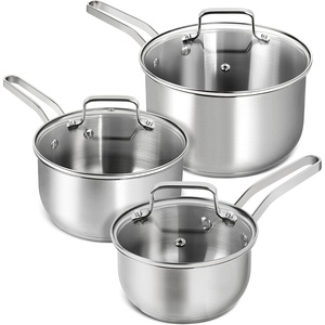 image:imageMICHELANGELO Stainless Steel Pots Set  1QT amp 2QT amp 3QT Stainless Steel Sauce Pan with Lid Induction Saucepan Set Small Pots for Cooking  6 Pcs123qt