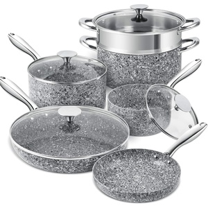 image:imageMICHELANGELO Stone Cookware Set 10 Piece Ultra Nonstick Pots and Pans Set with StoneDerived Coating Kitchen Cookware Sets Stone Cookware Sets Granite Pots and Pans  10 PieceClassic 10 Piece