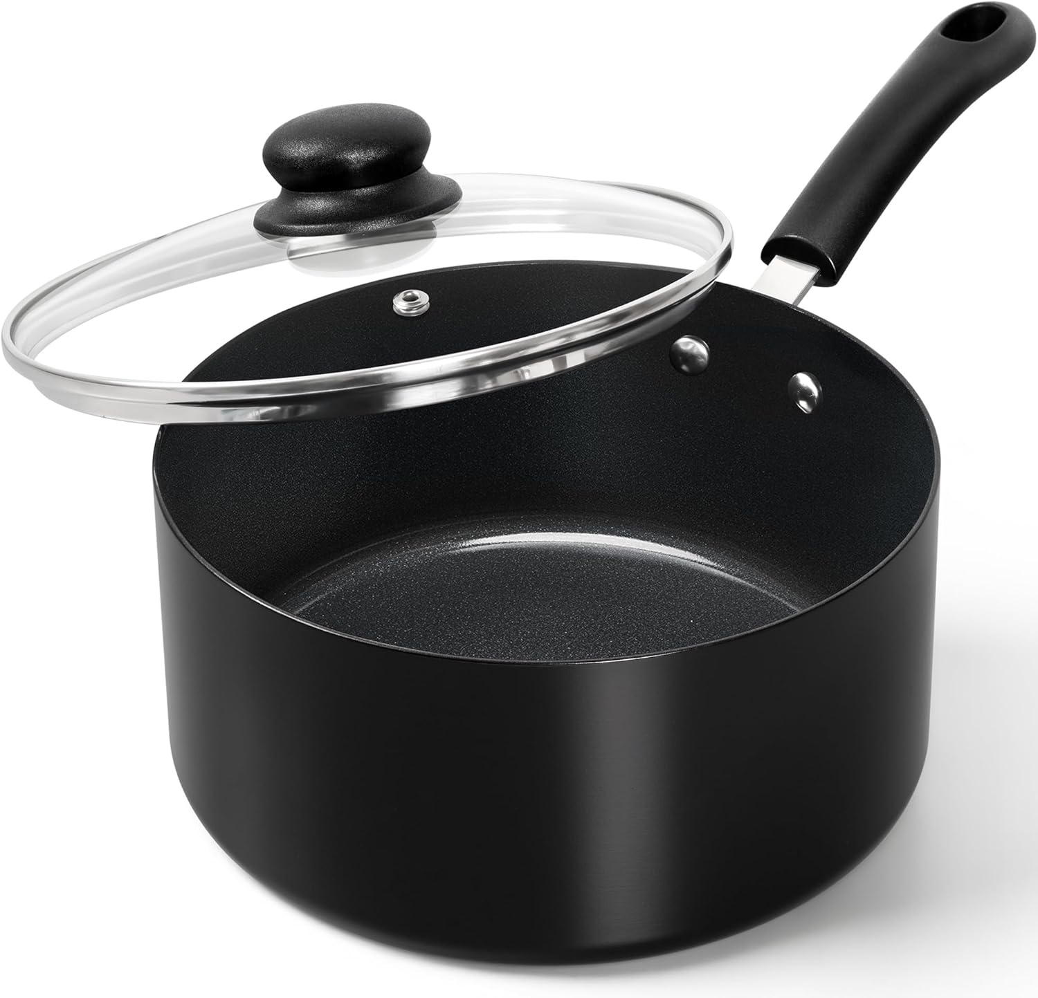 image:imageMICHELANGELO Nonstick Saucepan with Lid Ceramic Sauce Pan Sets Easy to Clean Sauce Pans MultiPurpose Cooking Pots 1QT amp 2QT amp 3QT WhiteBlack
