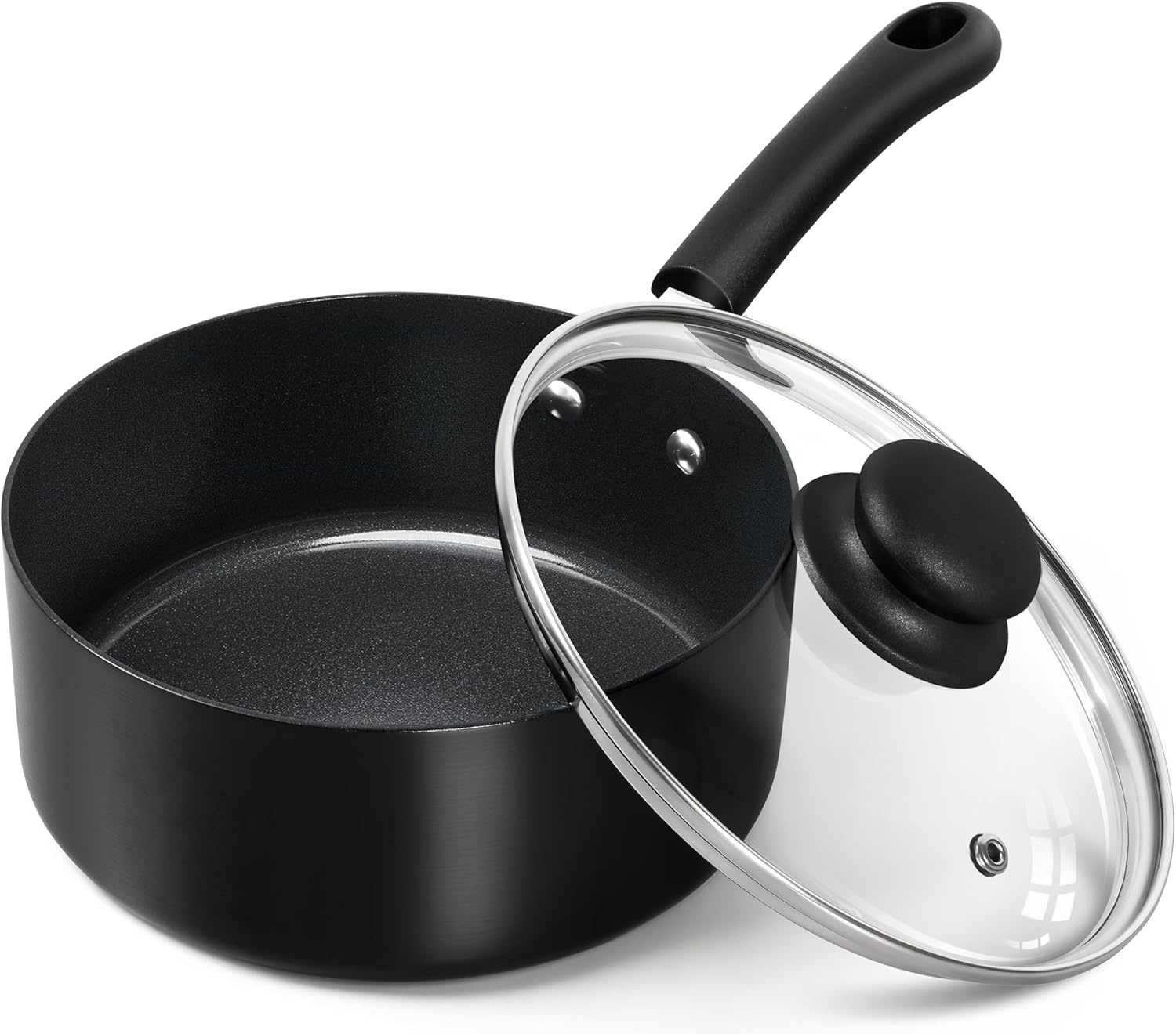 image:imageMICHELANGELO Nonstick Saucepan with Lid Ceramic Sauce Pan Sets Easy to Clean Sauce Pans MultiPurpose Cooking Pots 1QT amp 2QT amp 3QT WhiteBlack