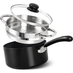 image:imageMICHELANGELO Nonstick Saucepan with Lid Ceramic Sauce Pan Sets Easy to Clean Sauce Pans MultiPurpose Cooking Pots 1QT amp 2QT amp 3QT WhiteSilver