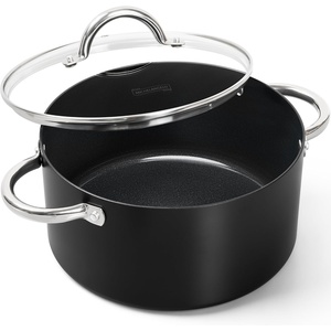 image:imageMICHELANGELO Stock Pot with Lid Nonstick Cooking Pot 6 Quart Soup Pot with Lid Non Stick Pots with Stainless Steel Handle Induction Compatible BlackBlack