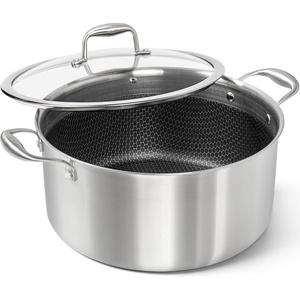 image:imageMICHELANGELO Triply Stainless Steel Stock Pot Heavy Duty Stockpot with Lid Nonstick Cooking Pot with Honeycomb Interior Induction Ready 10 Quart10Quart